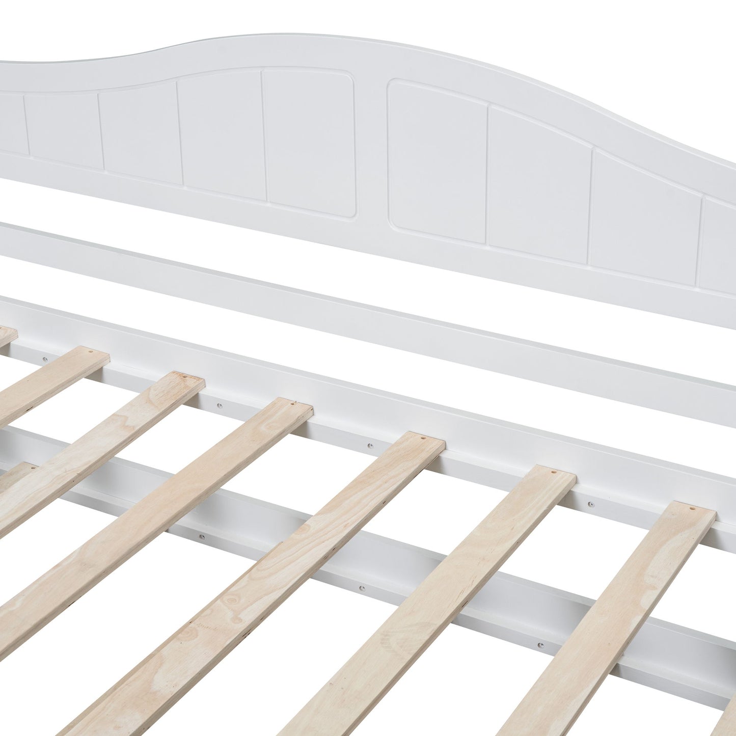 Twin Size Canopy Day Bed With Twin Size Trundle - White