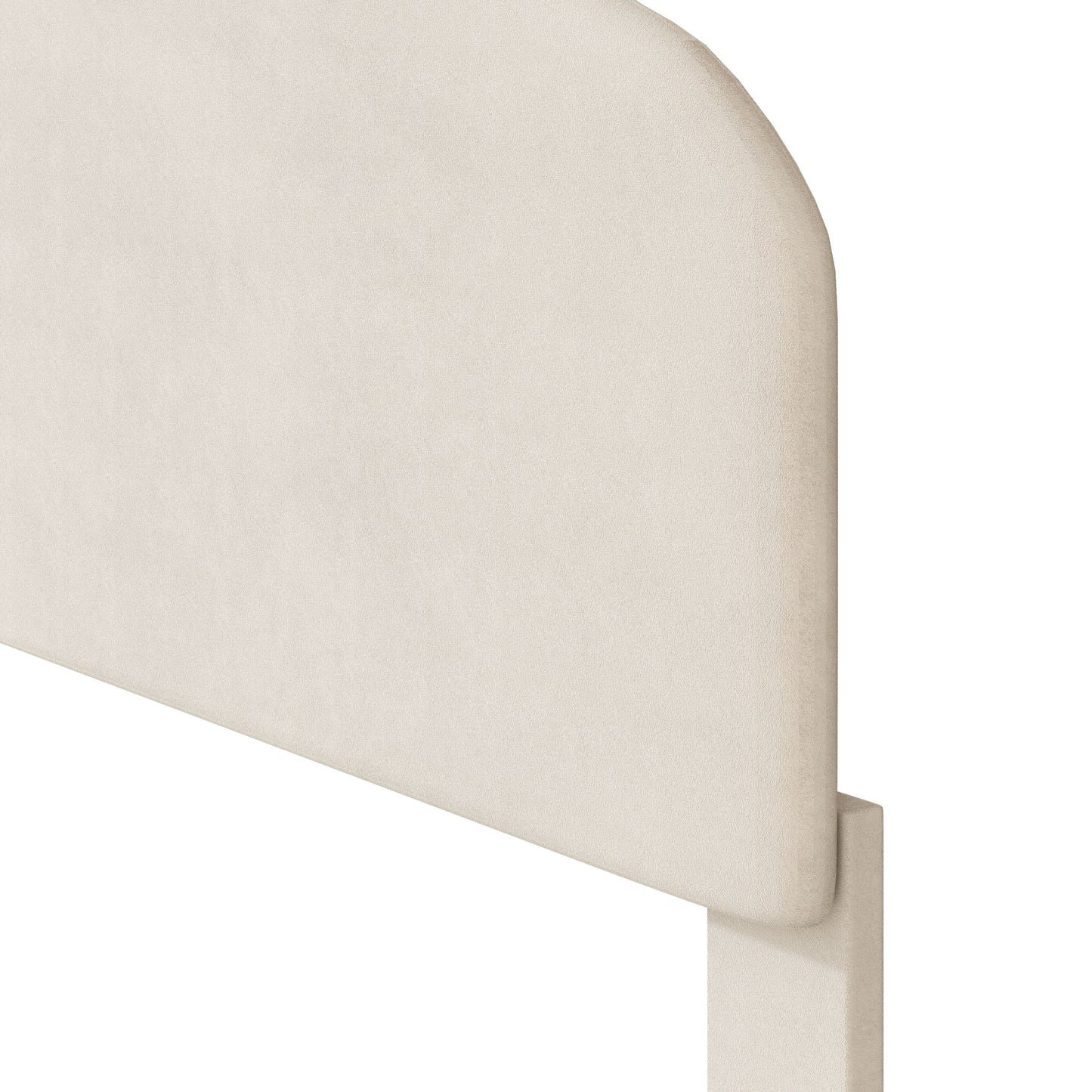 Twin Size Upholstered Platform Bed With Cloud Shaped Board - Beige