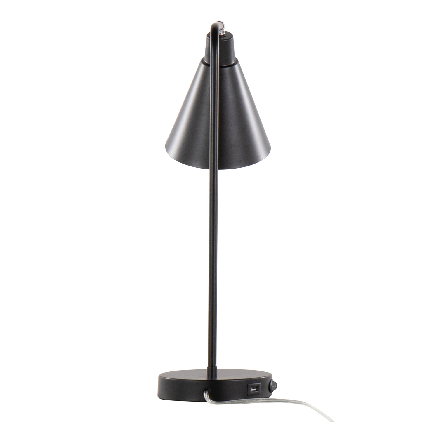 Pix - Contemporary Task Lamp Built In USB Port - Matte Black / White