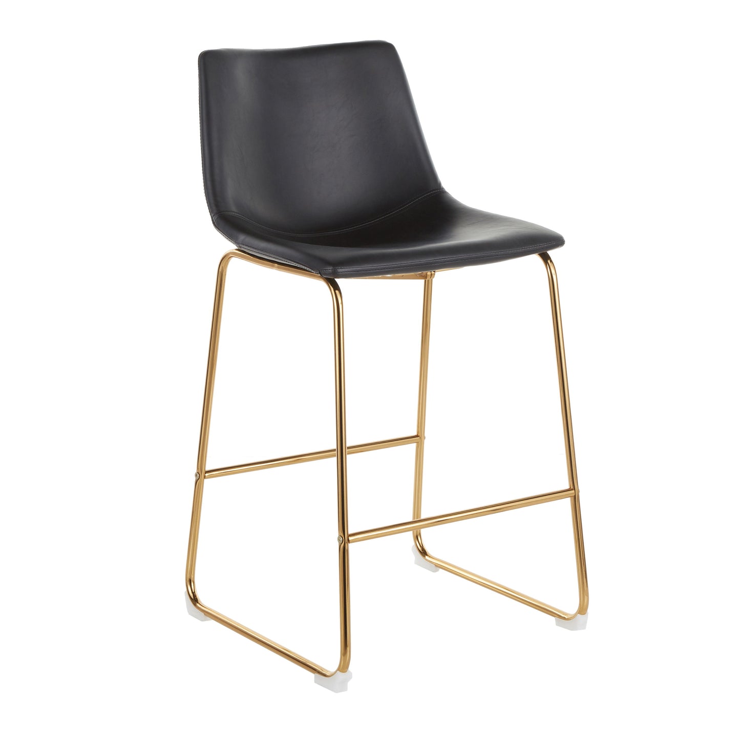 Duke - Contemporary Counter Stool (Set of 2) - Gold / Black