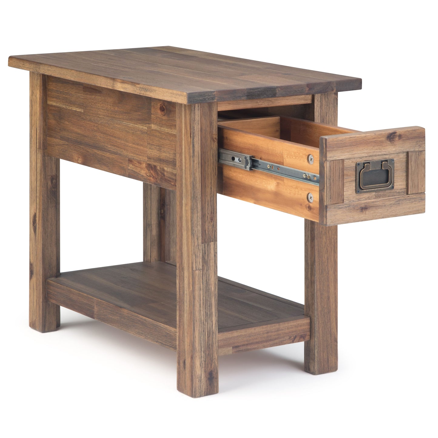 Monroe - Narrow Side Table - Rustic Natural Aged Brown