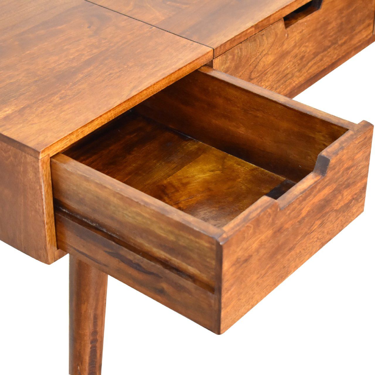Foldable Mirror Table - Chestnut