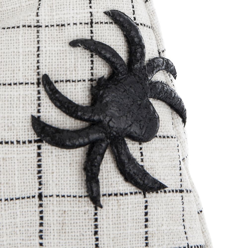 Sitting Gnome With Hat Spider, For Halloween Decor - Black White