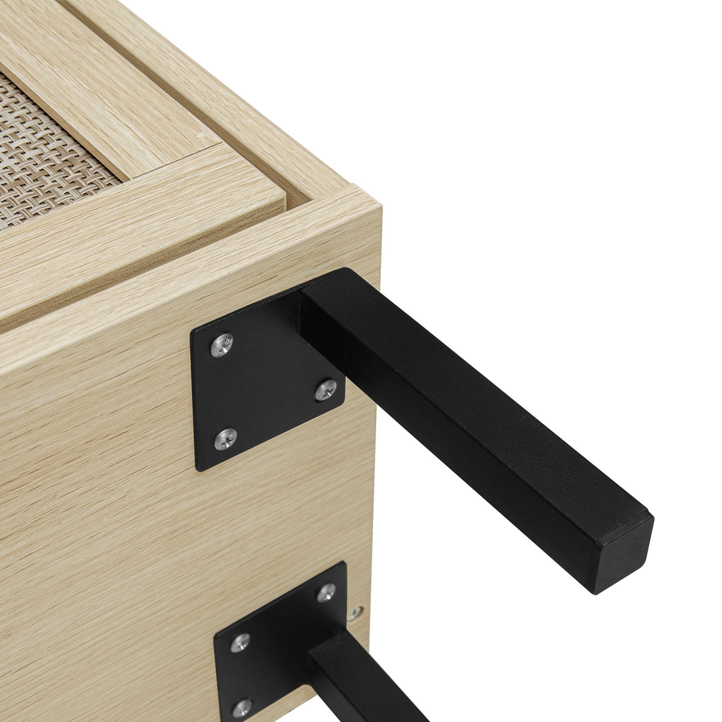 Modern Freestanding Rattan 3 Door Shoe Rack Storage Cabinet For Entryway - Natural Particle Board