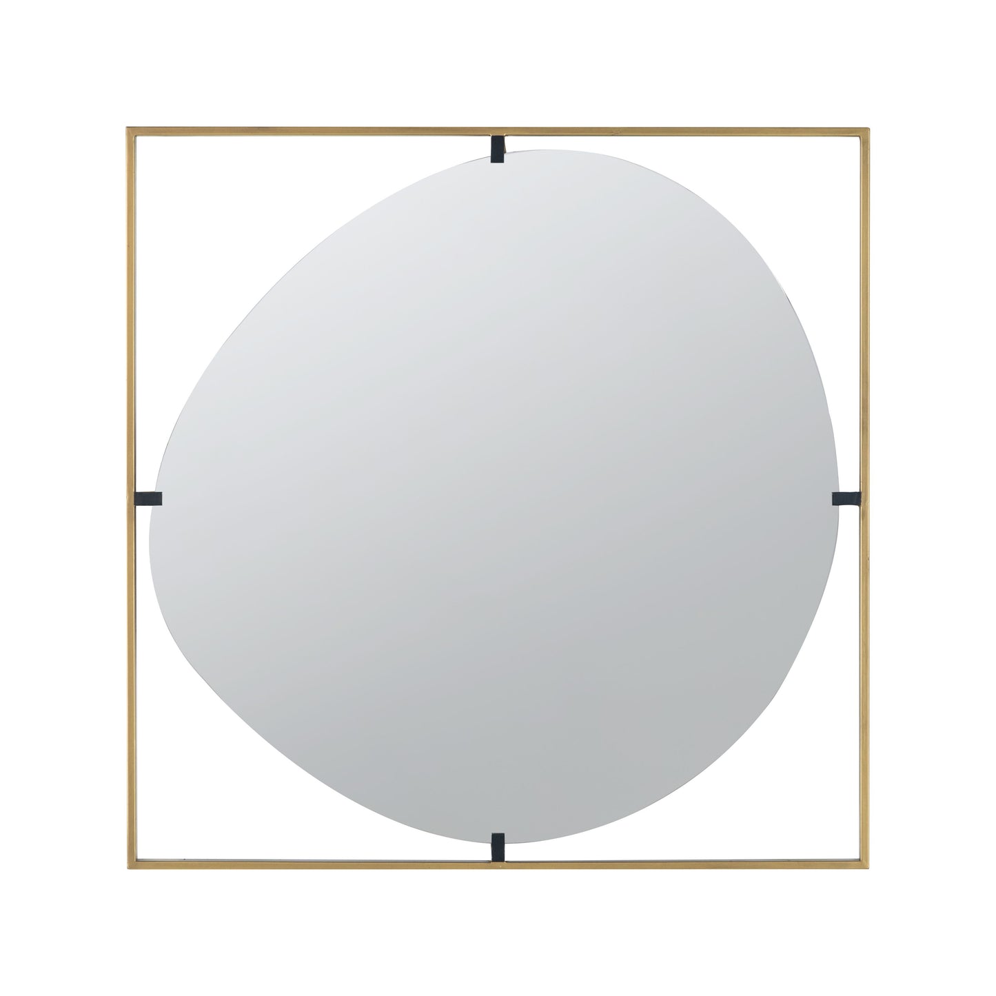 Poppy Mirror With Metal Frame Contemporary Design For Bathroom, Entryway Wall Decor - Golden Black