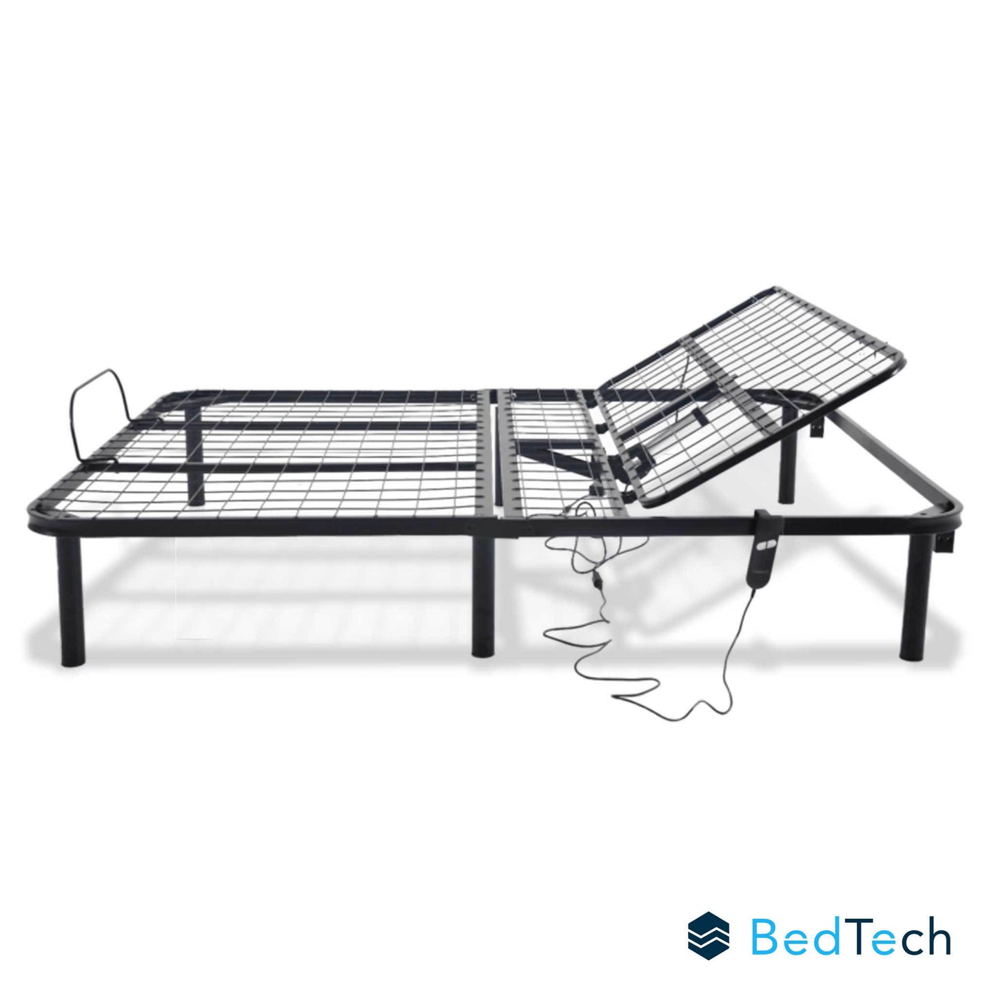 Bthu - Queen Adjustable Bed Base With Head Position Adjustment - Black