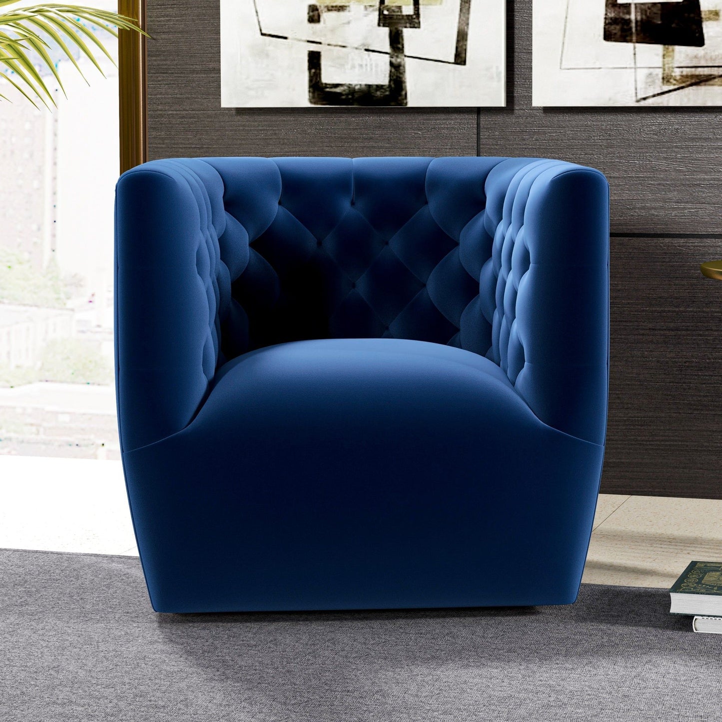 Delaney - Swivel Chair - Dark Blue