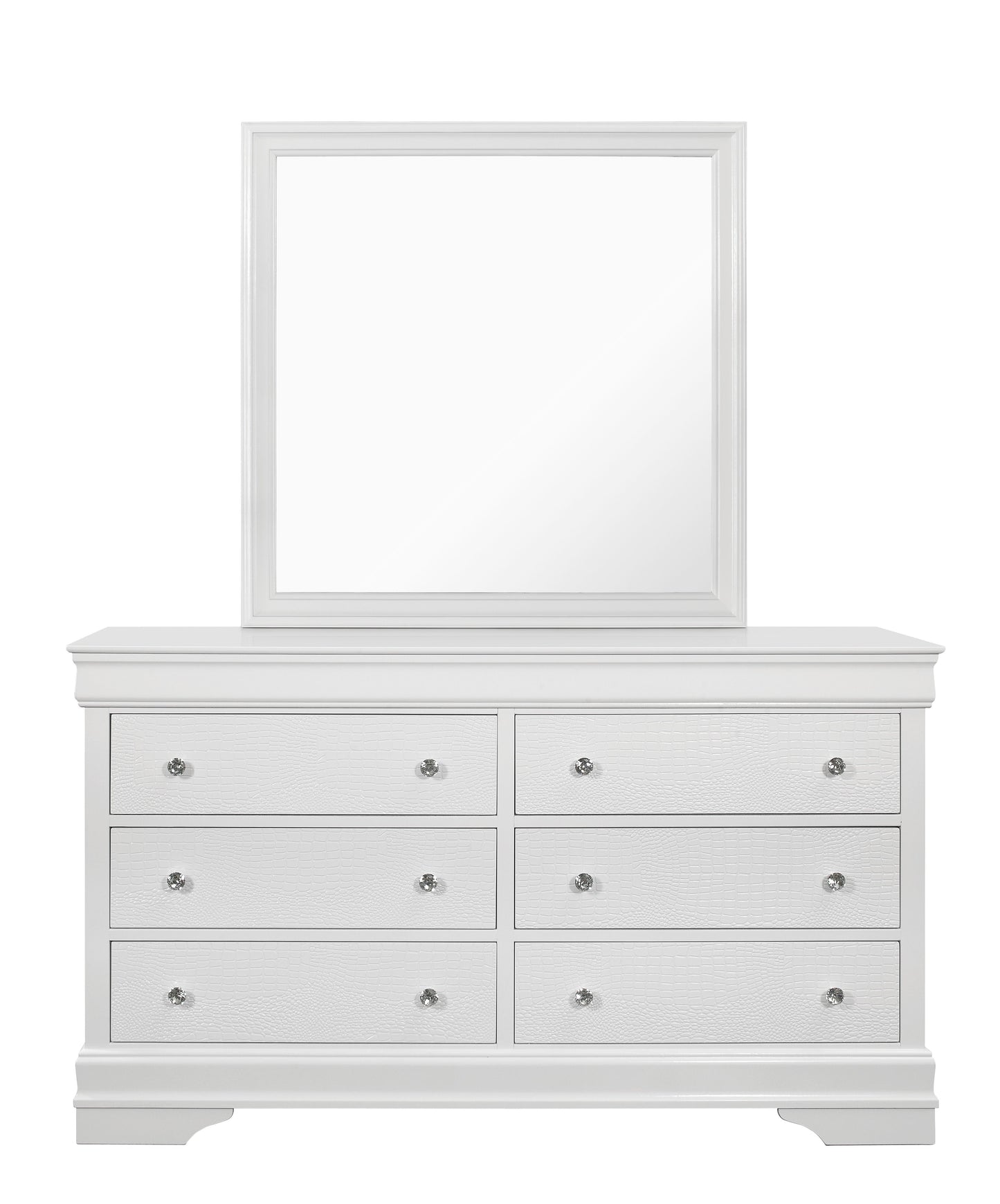 Shaker - Crocodile Metallic Dresser - White