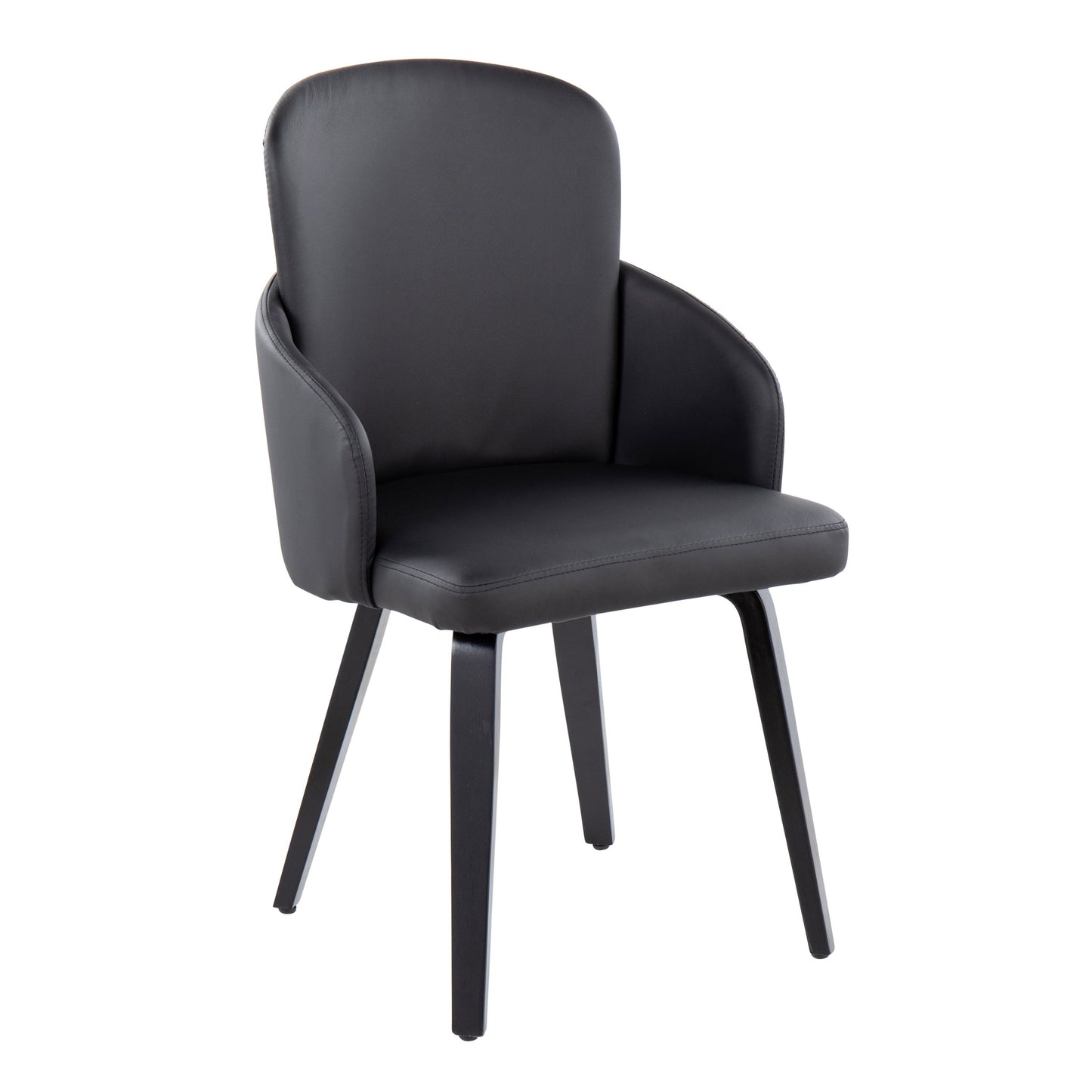 Dahlia - Contemporary Dining Chair (Set of 2) - Black - Faux Leather