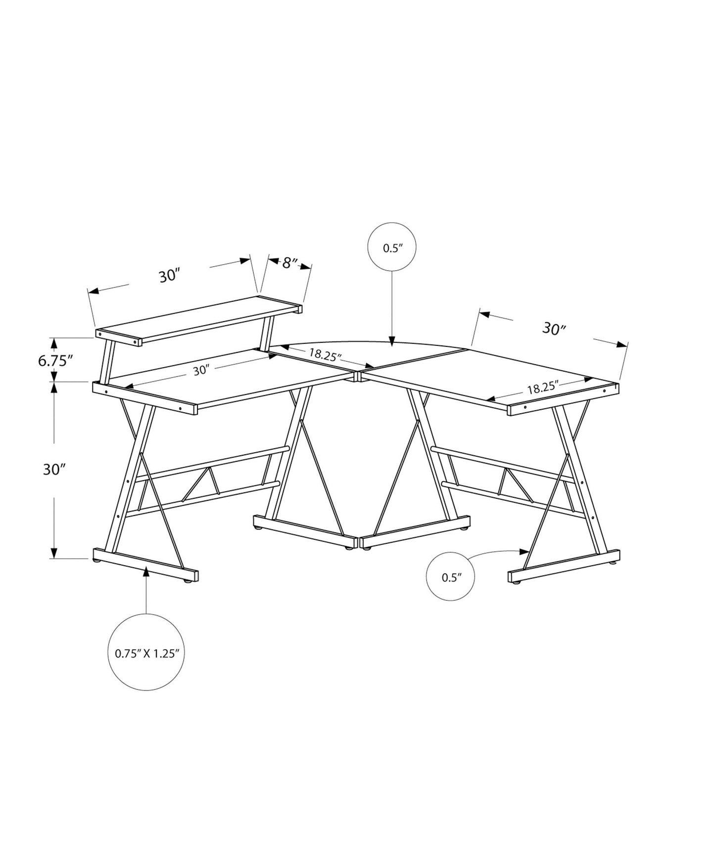 Computer Desk, Home Office, Corner, L Shape, Laptop, Durable Construction - Espresso
