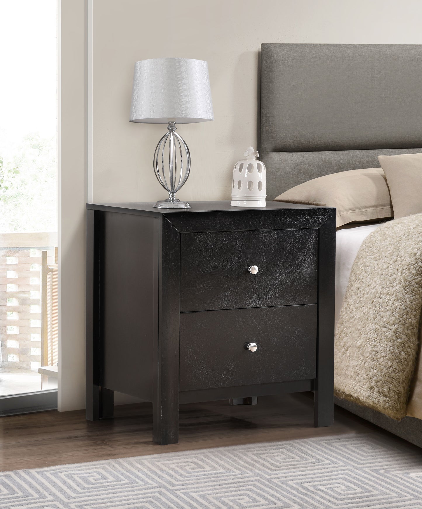 Elegantly Designed Nightstand - Black
