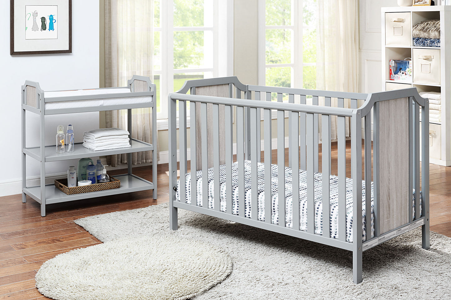 Brees Island - 3 In 1 Convertible Crib - Gray / Graystone