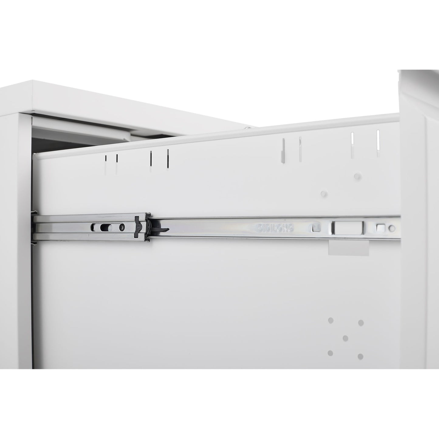 Metal 2 Drawer Mobile File Cabinet With Lock, Under Desk Office Steel Filing Cabinet, 25.6''H Legal / Letter Size Files Storage Cabinet - White