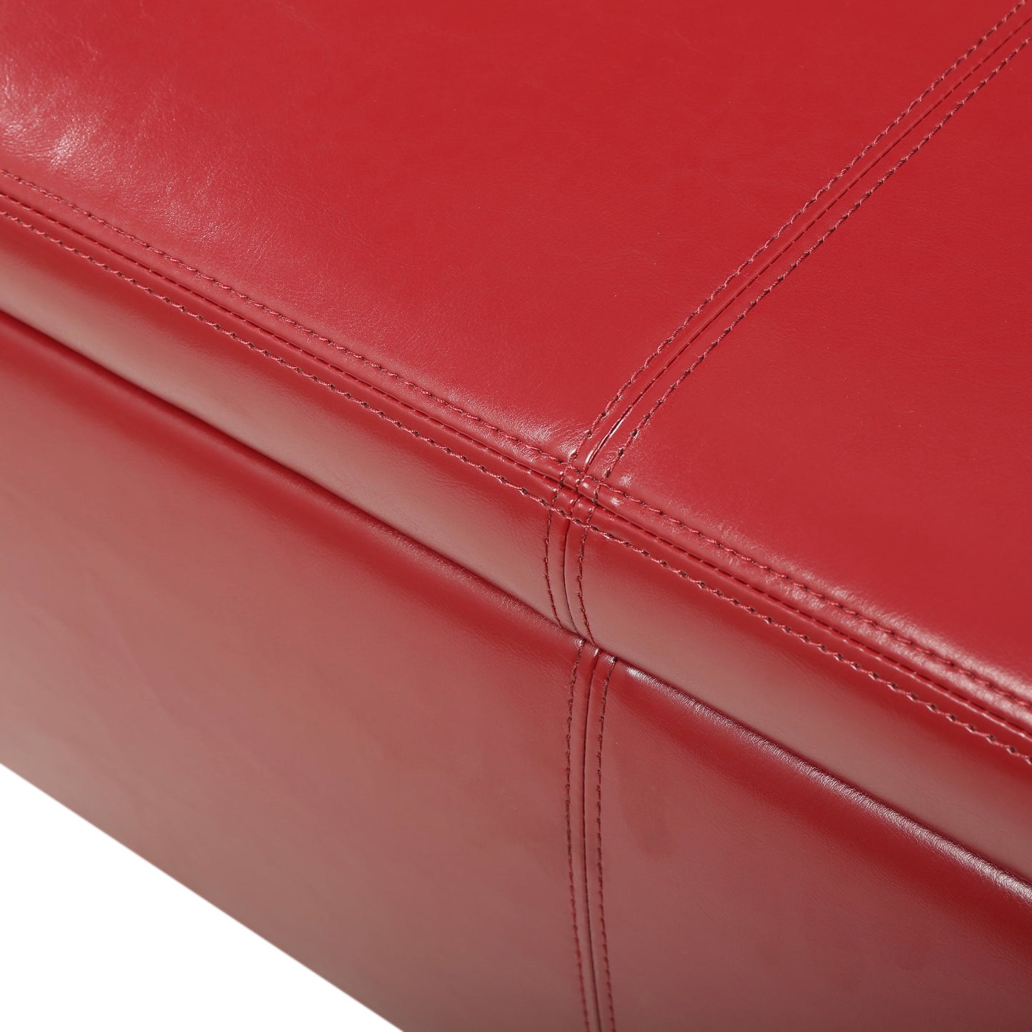 Glouster - Storage Ottoman Leather - Red