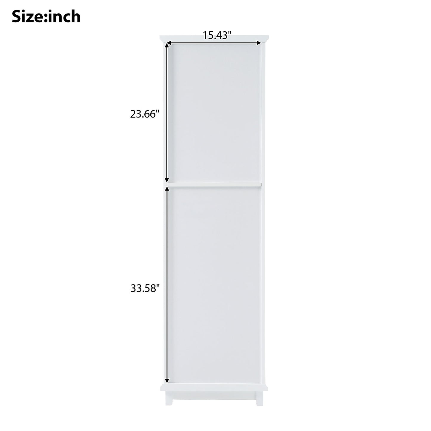 Tall Bathroom Storage Cabinet With Glass Doors, Free-Standing, Two Drawers, And Adjustable Shelves, MDF Board, Painted Perfect For Displaying Your Favorite Items - White