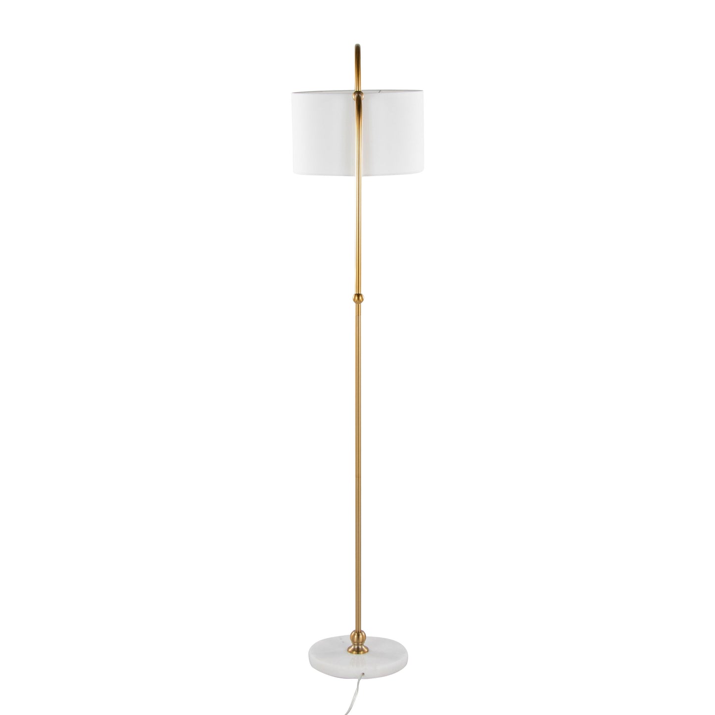 Leslie - Glam / Art Deco Floor Lamp - Gold / White