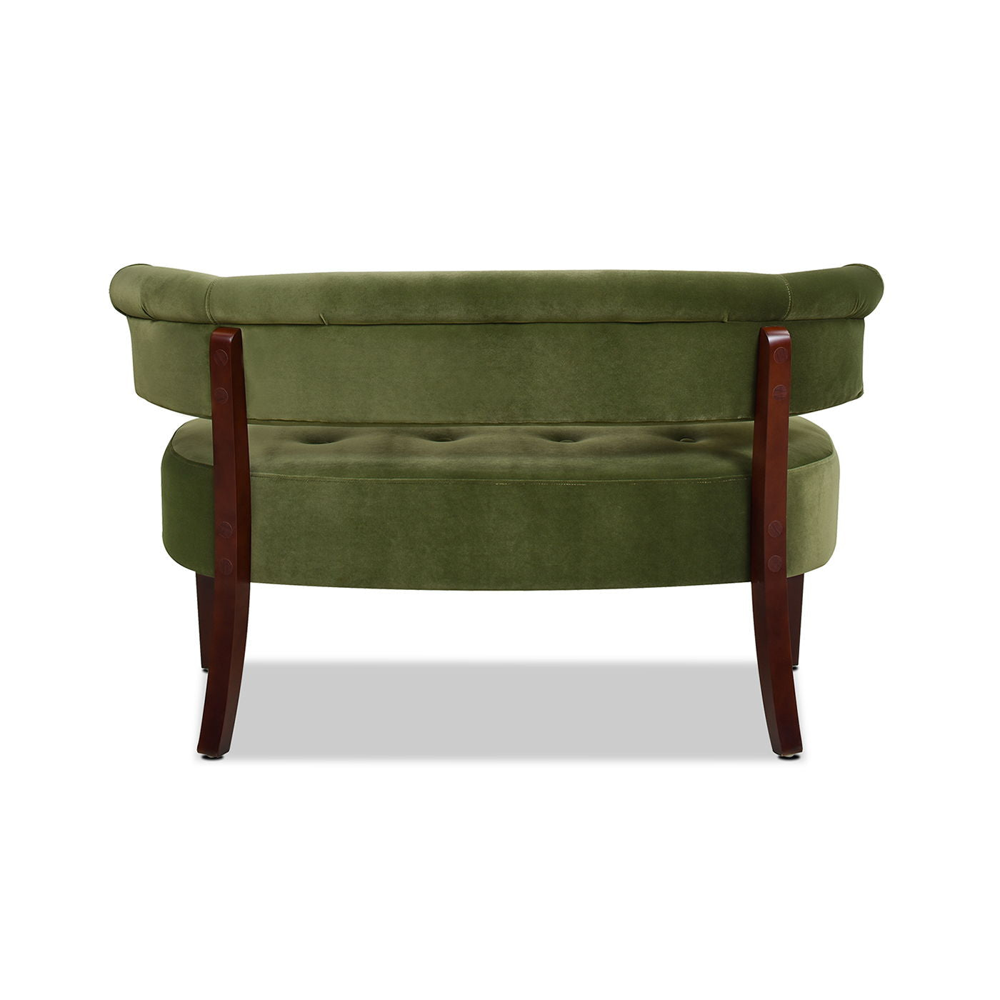 Jared - Roll Arm Tufted Bench Settee - Olive Green