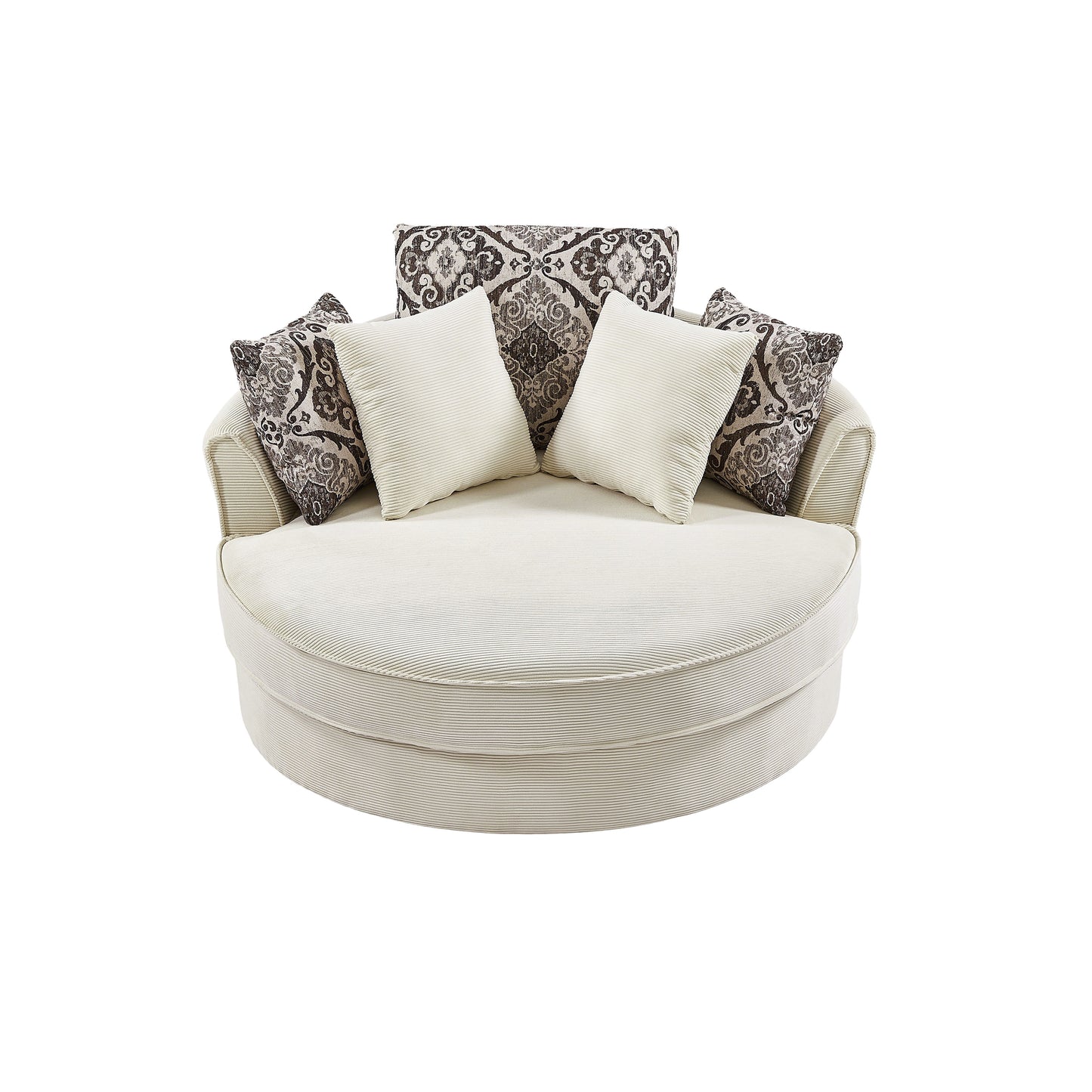 Swivel Accent Barrel Chair With 5 Movable Pillow 360 Degree Swivel Round Sofa Chair For Living Room, Bedroom, Hotel - Beige