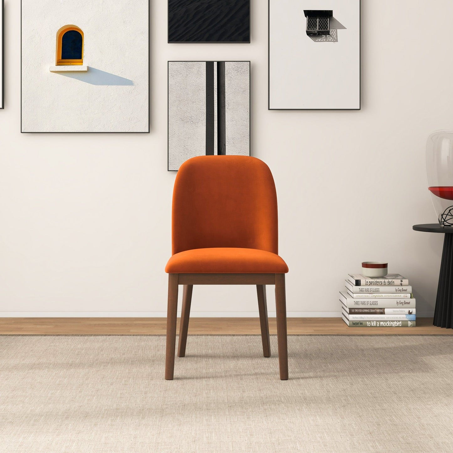 Kaitlyn - Dining Chair (Set of 2) - Brown / Burnt Orange