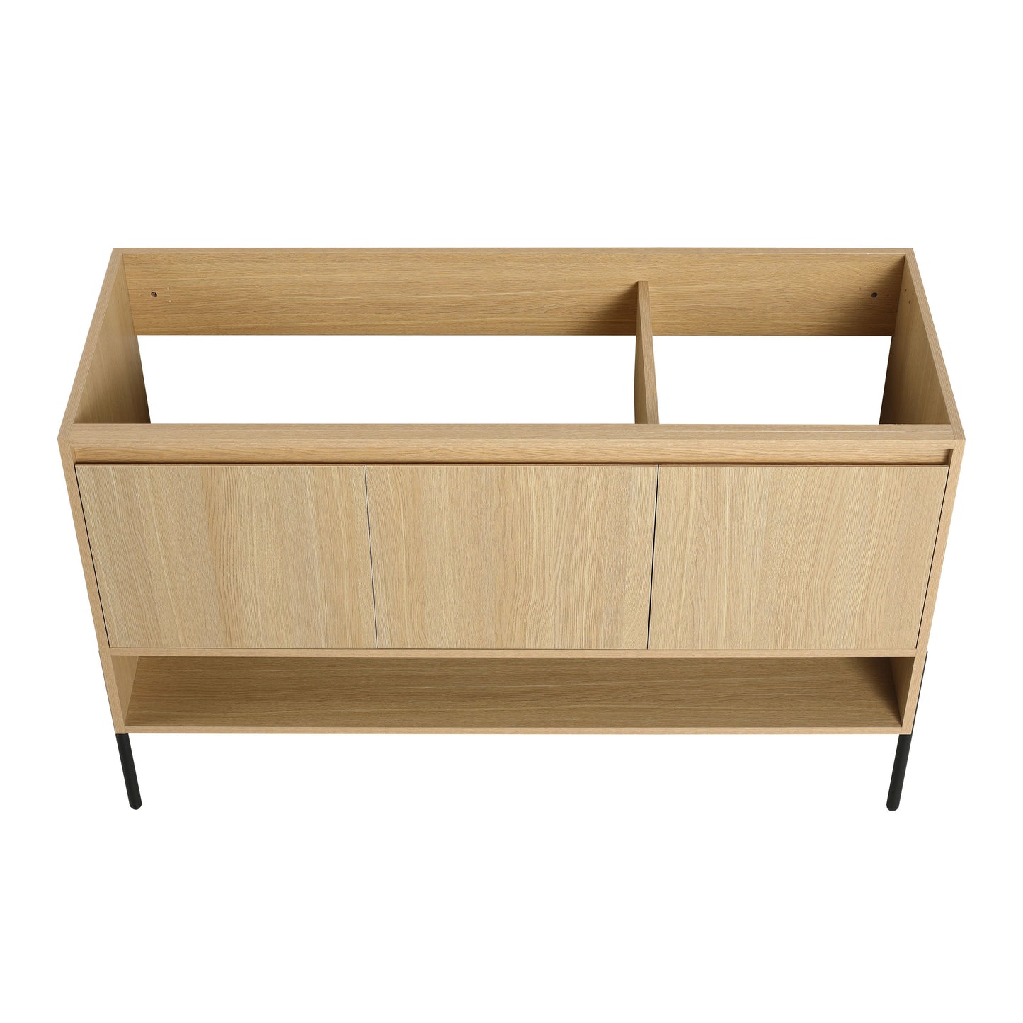 Minimalist 48" Freestanding Bathroom Vanity With 3 Soft Close Cabinet Doors - Oak