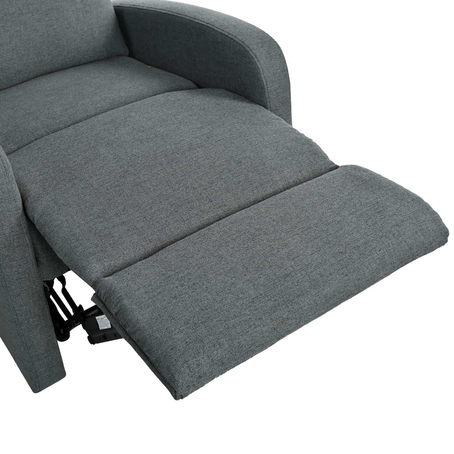 Modern Manual Recliner, Home Theater Chair With Adjustable Backrest For Living Room - Charcoal