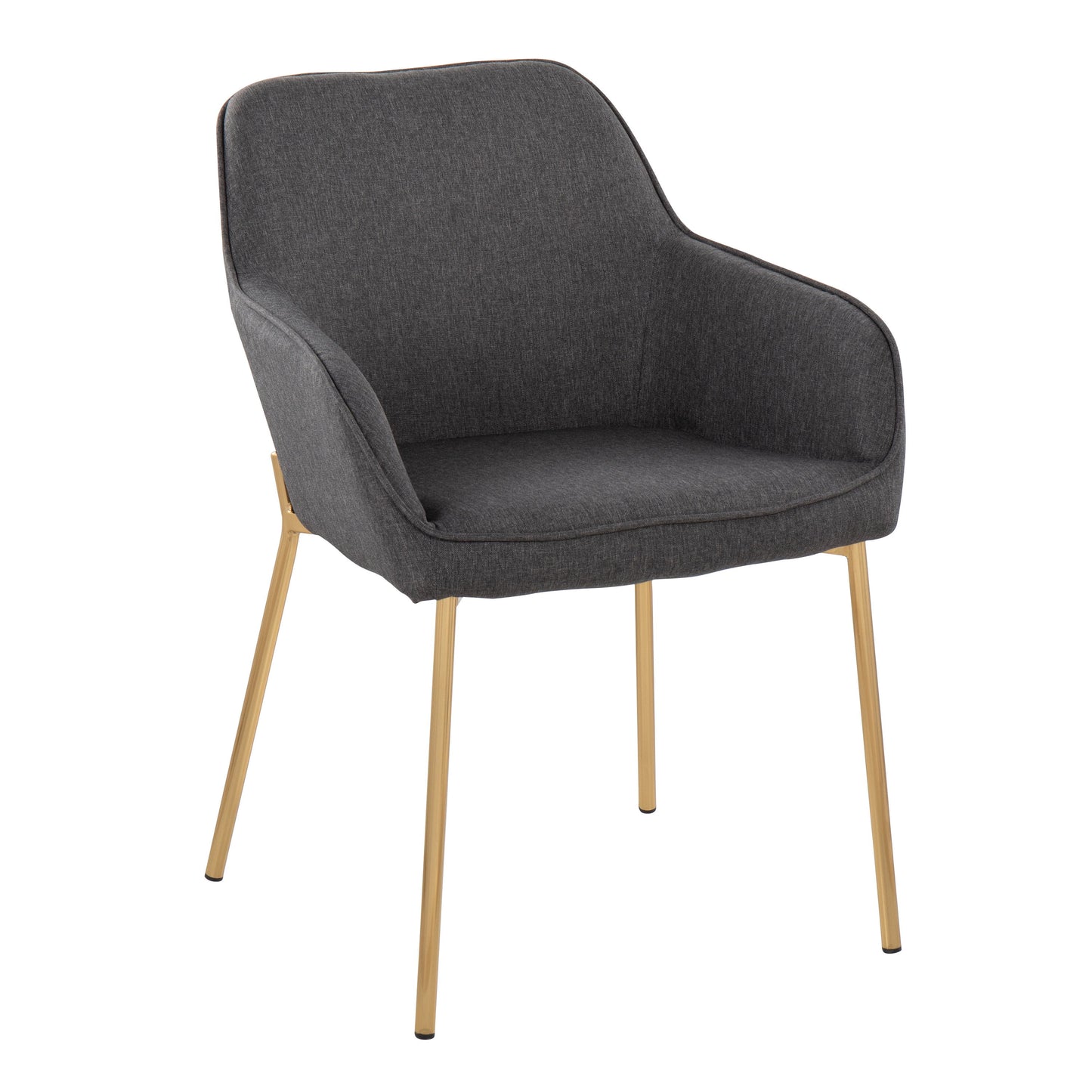 Daniella - Contemporary Dining Chair (Set of 2) - Gold / Charcoal