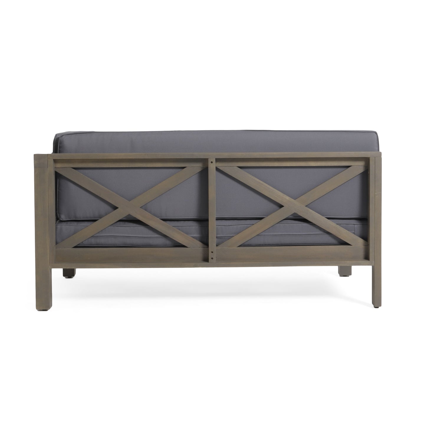 Brava - X Back Right Corner Bench (Set of 2) With Water Resistant Cushions - Dark Gray