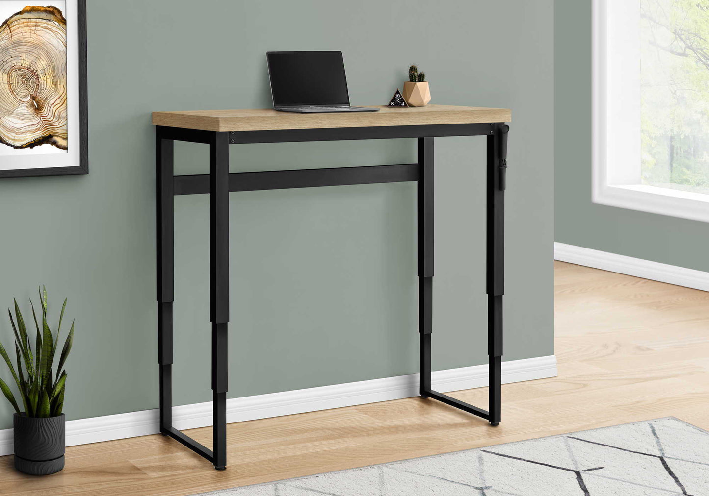 Computer Desk, Home Office, Standing, Adjustable, Laptop, Contemporary & Modern - Natural