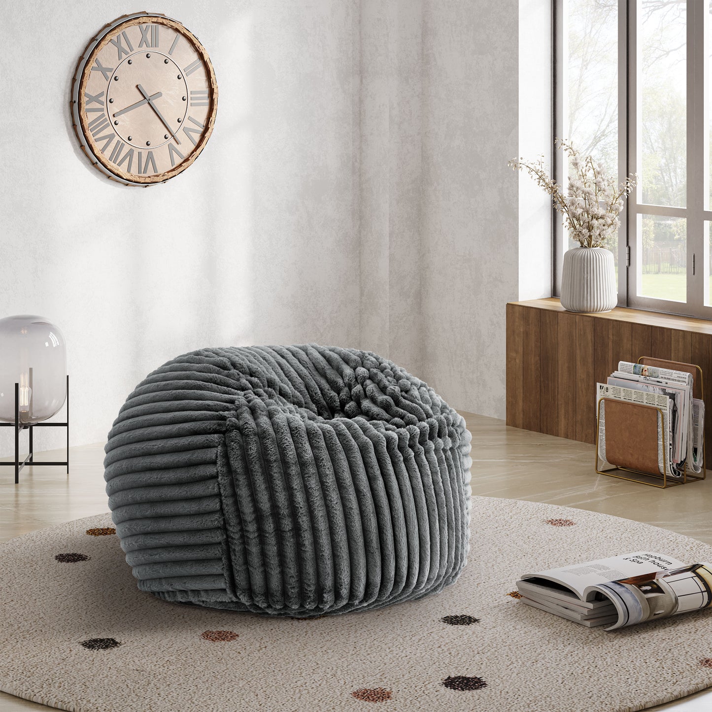 Sky Luxe - Minky Gunmetal Memory Foam Lounger - Gray