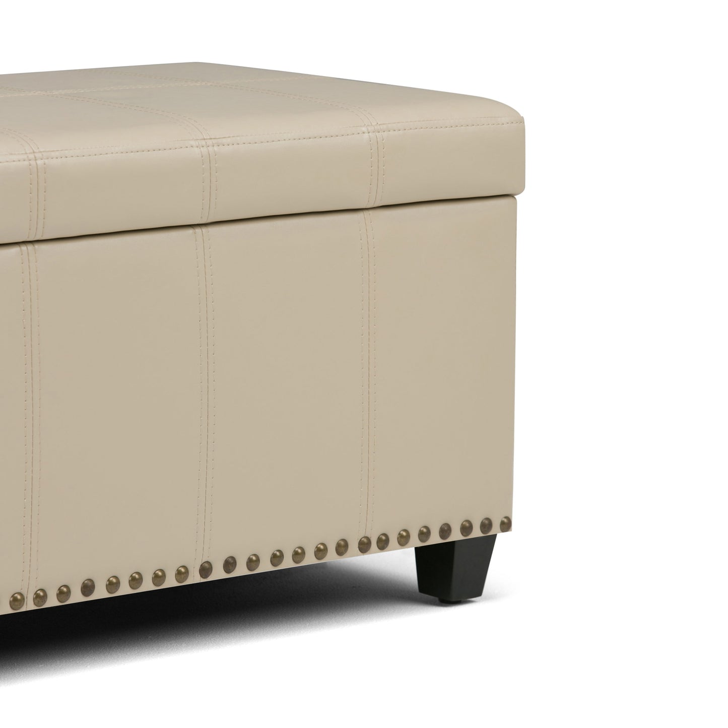 Amelia - Storage Ottoman Bench - Satin Cream
