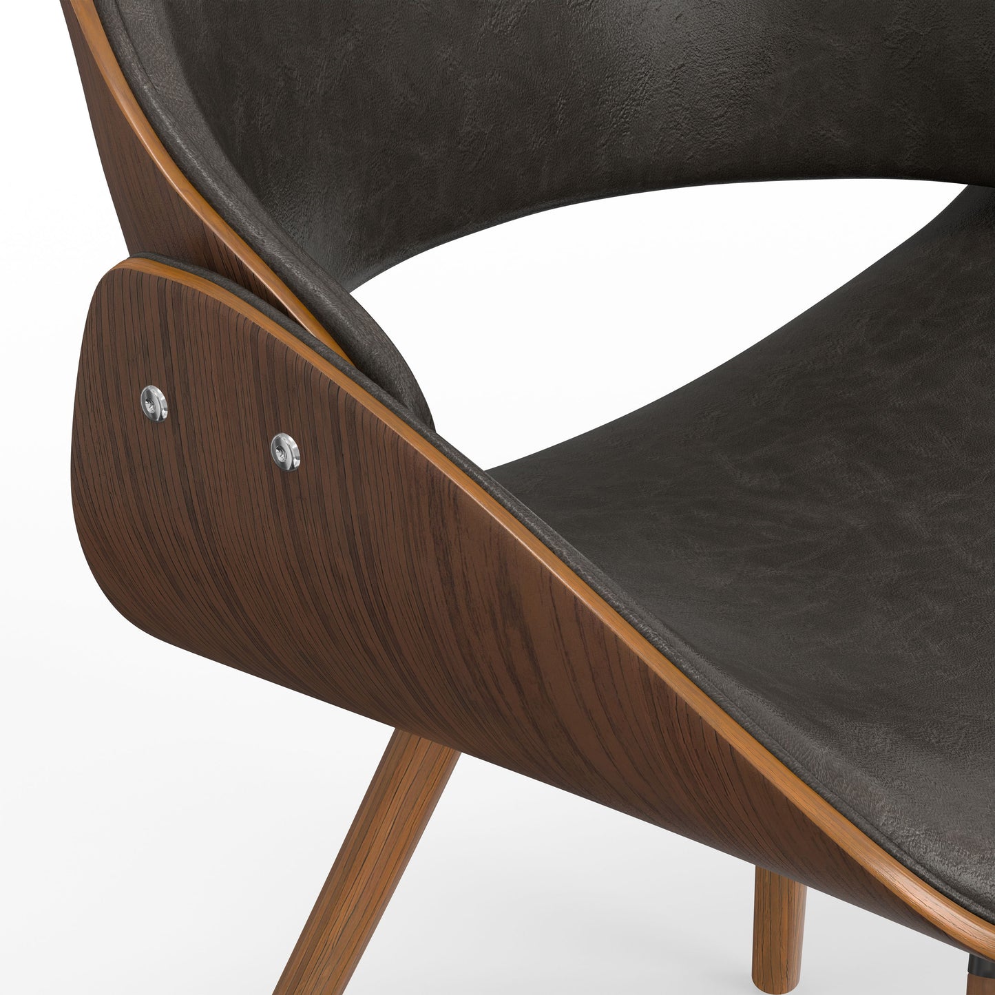 Malden - Bentwood Dining Chair With Wood Back - Distressed Brown