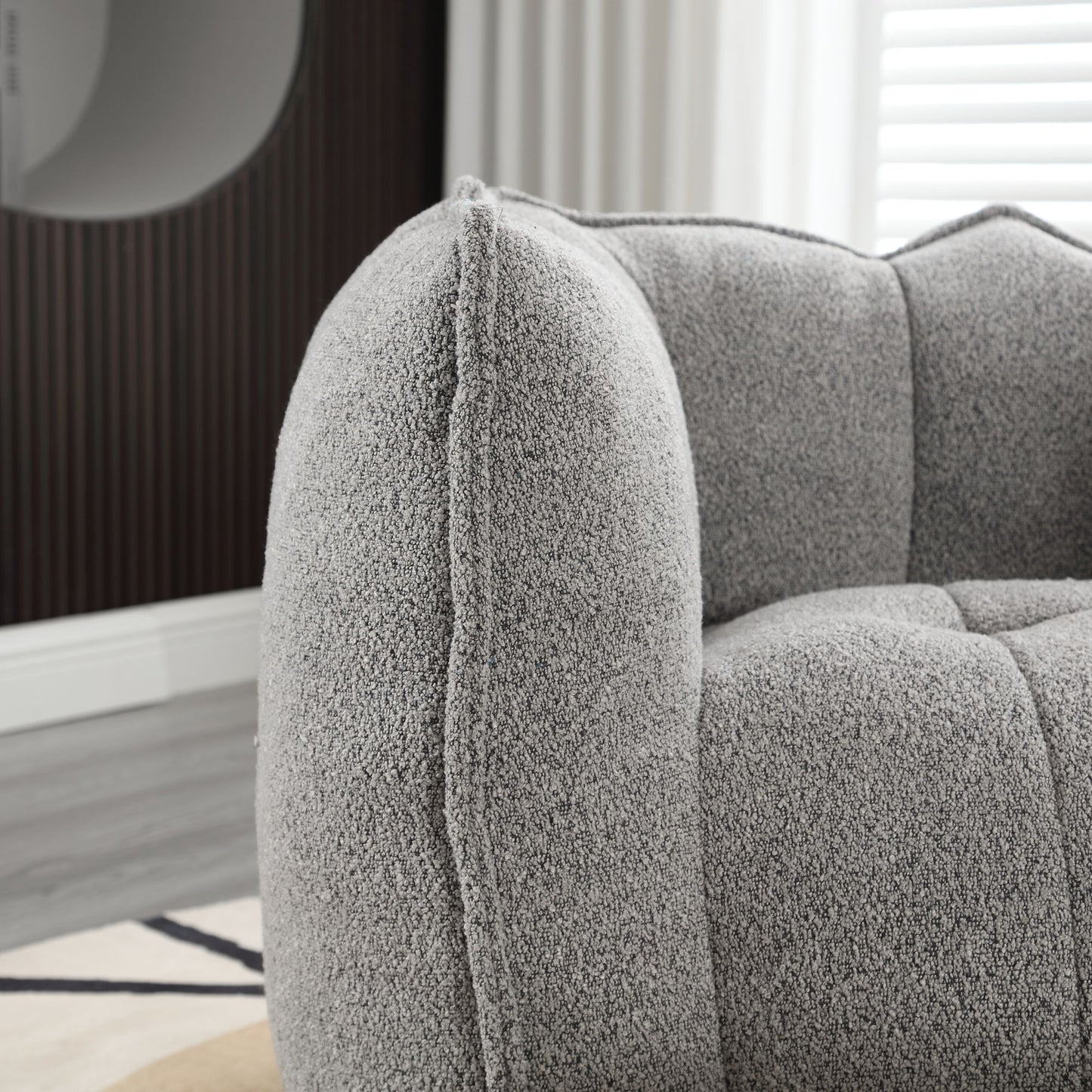 Soft Bean Bag Chair With High Resilient Foam (Chips) - Gray