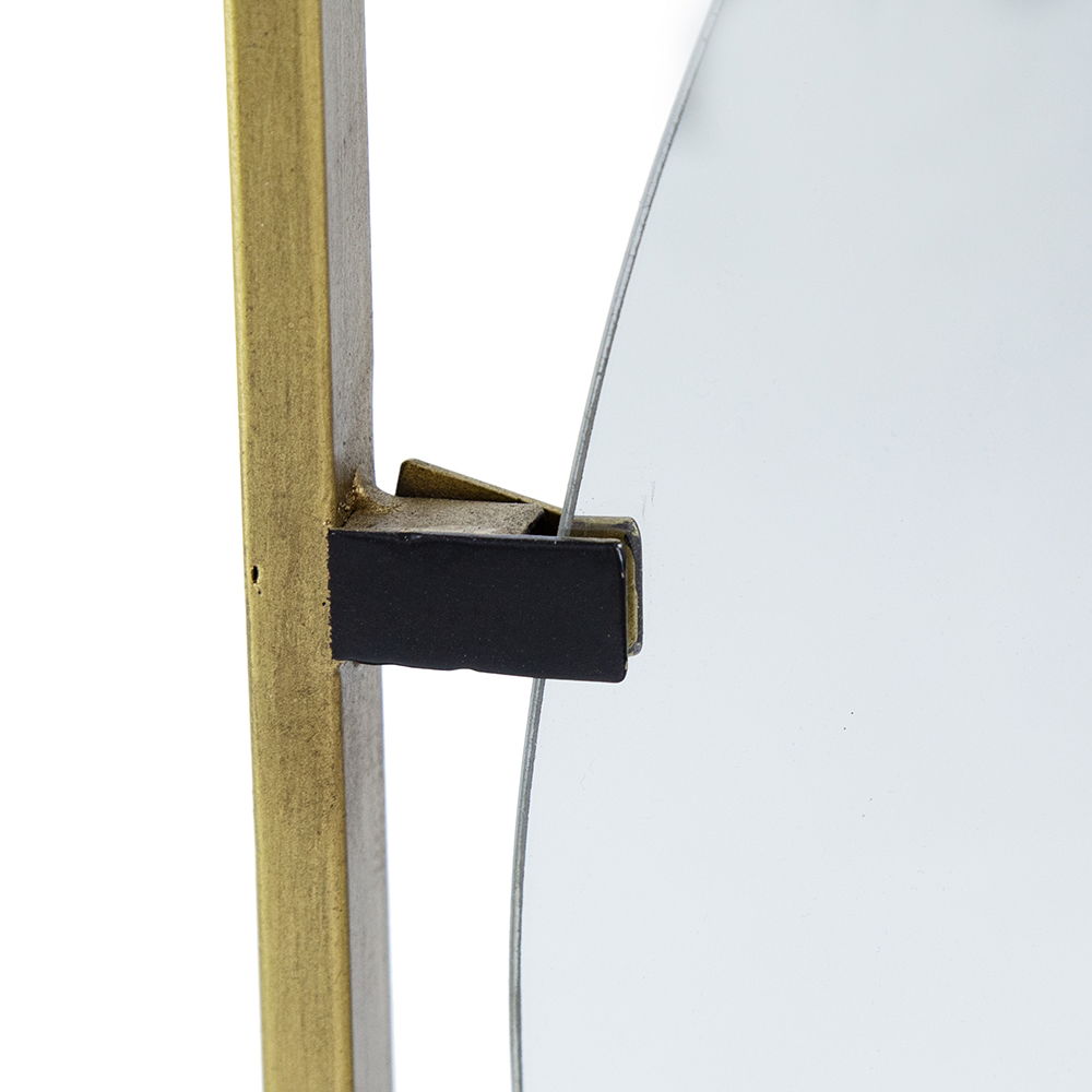Poppy Mirror With Metal Frame Contemporary Design For Bathroom, Entryway Wall Decor - Golden Black