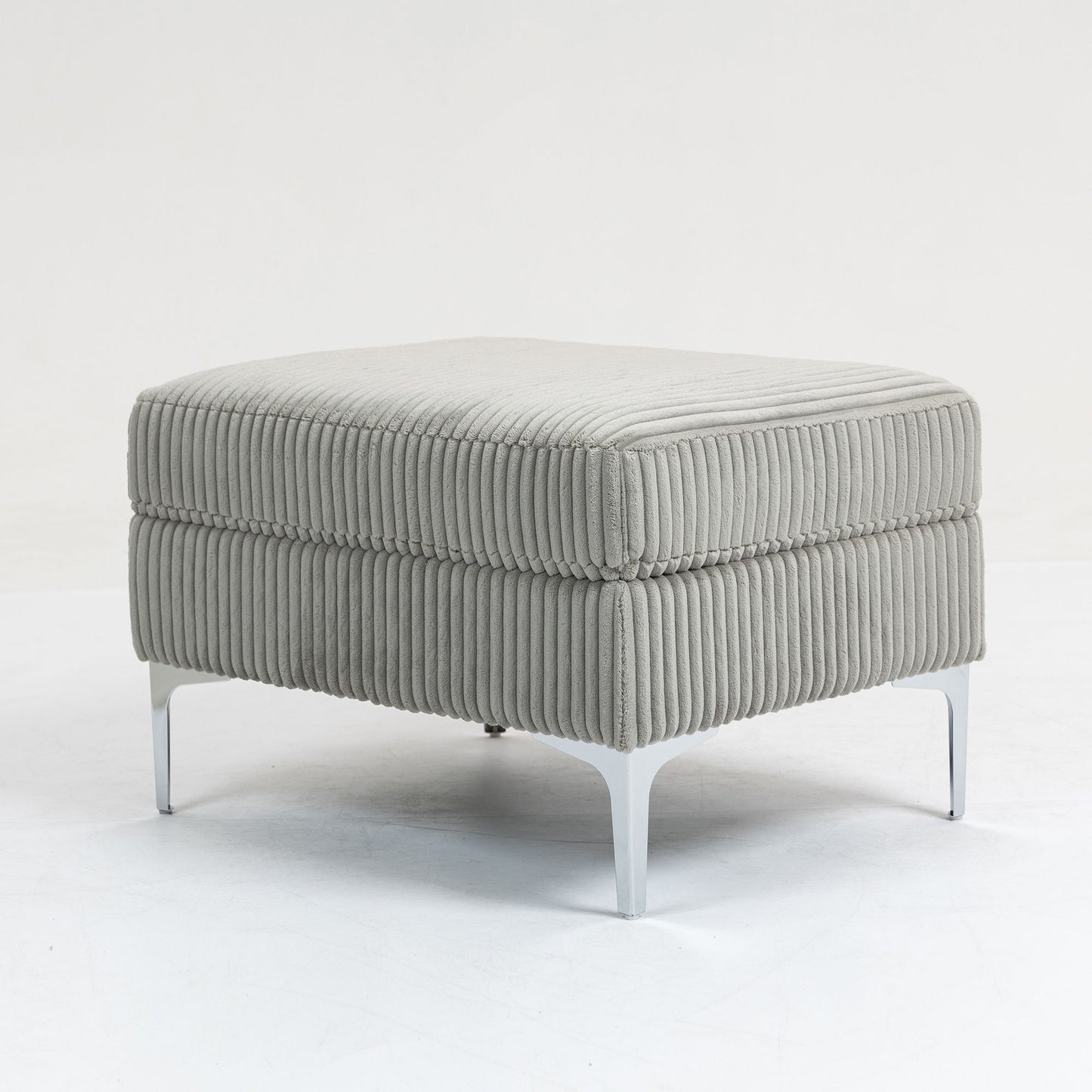 Modular Sectional Sofa Square Ottoman Module, Storage Ottoman Footrest - Gray