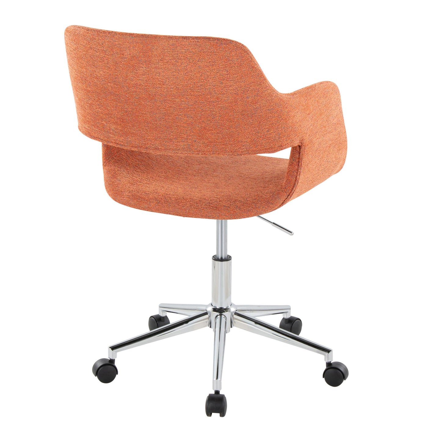 Margarite - Contemporary Task Chair - Chrome / Orange