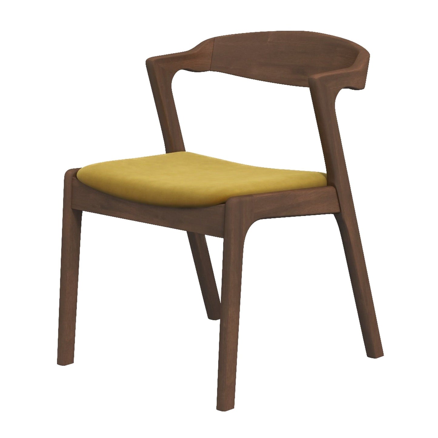 Dakota - Velvet Dining Chair (Set of 2) - Brown / Yellow