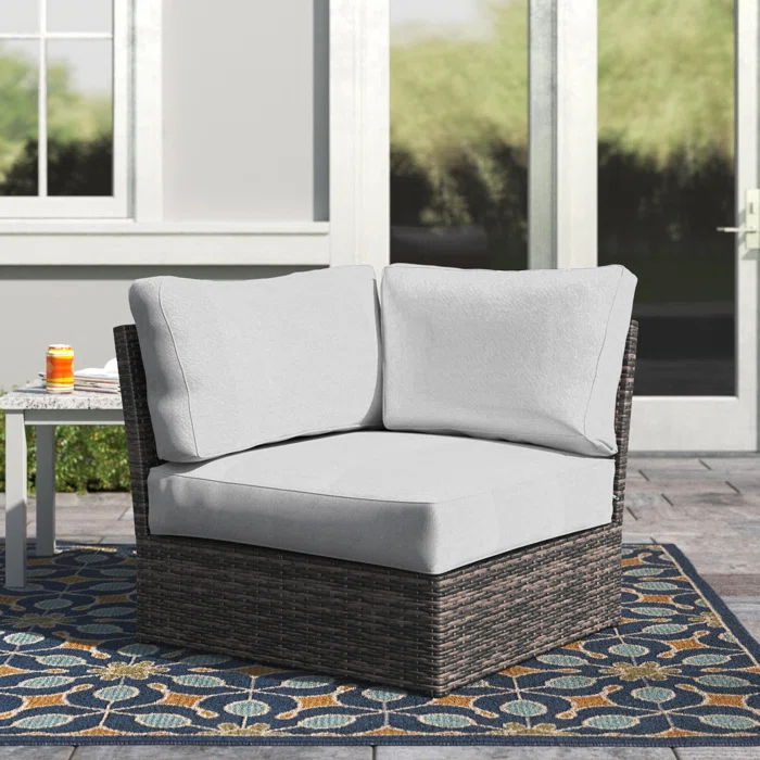 Shick - Corner Wedge Patio Chair With Cushions - Espresso
