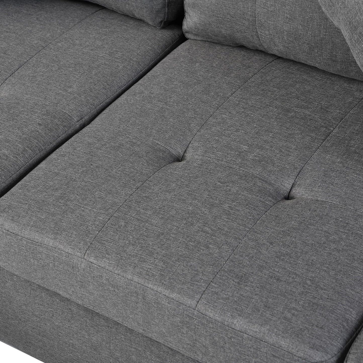Sectional Sofa Set For Living Room With L Shape Chaise Lounge, Cup Holder And Left Or Right Hand Chaise Modern 4 Seat - Gray
