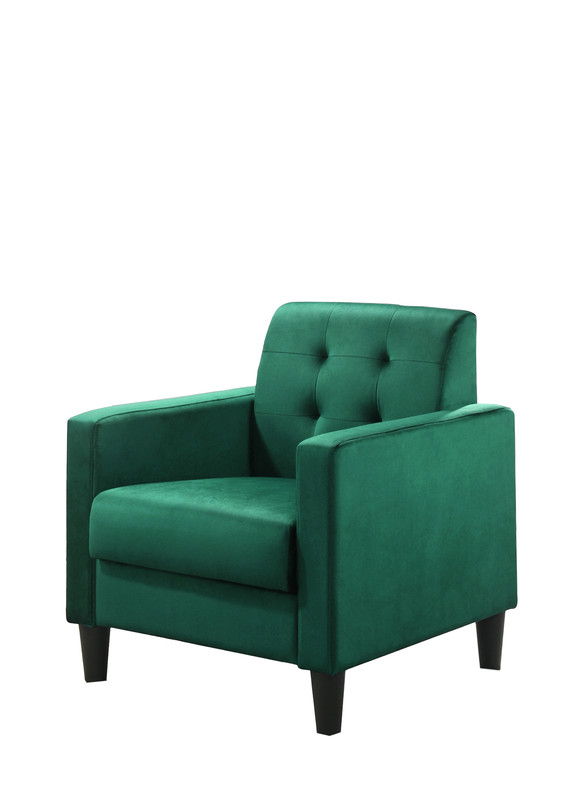 Hale - Velvet Armchairs And End Table Living Room (Set of 3) - Green