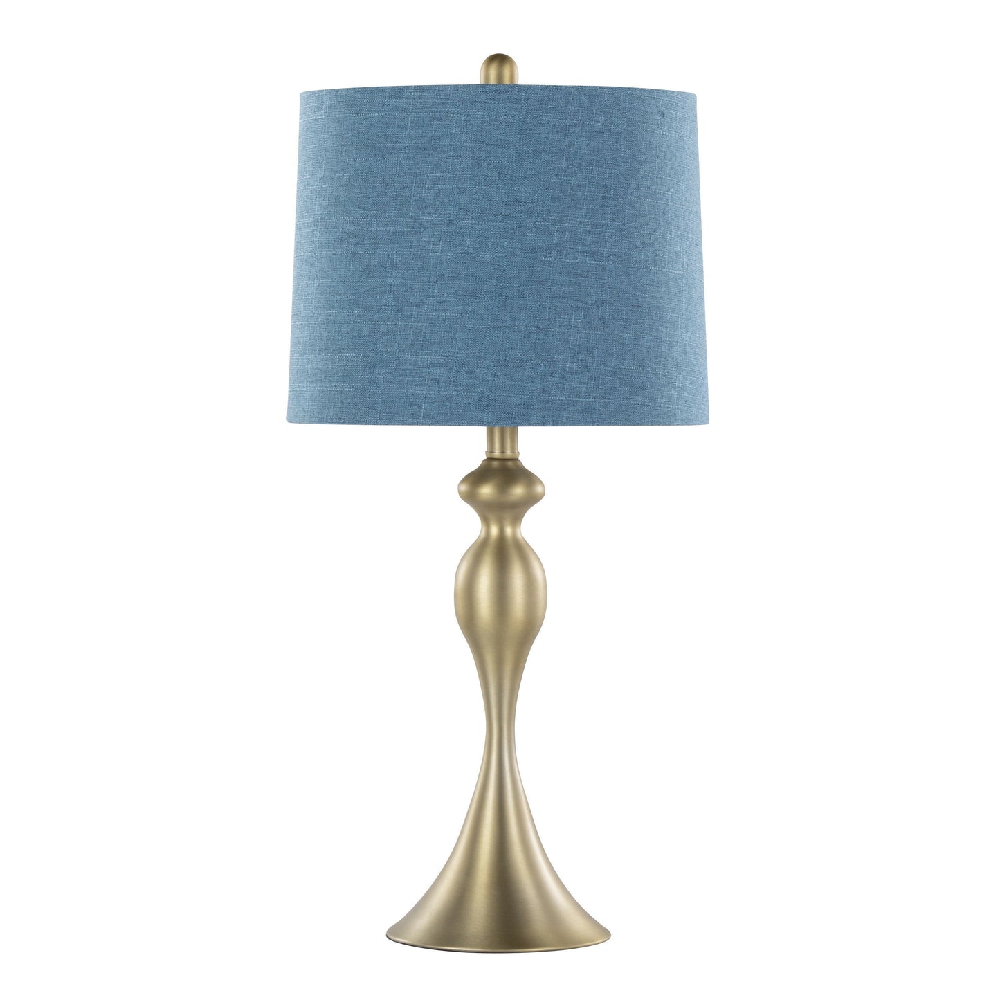 Ashland - Contemporary Table Lamp (Set of 2) - Gold / Moroccan Blue Slub