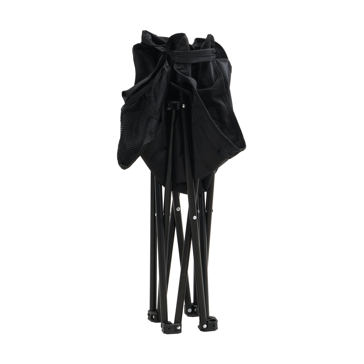 2 Pieces Outdoor Portable Folding Camping Chairs With Carry Bag - Black