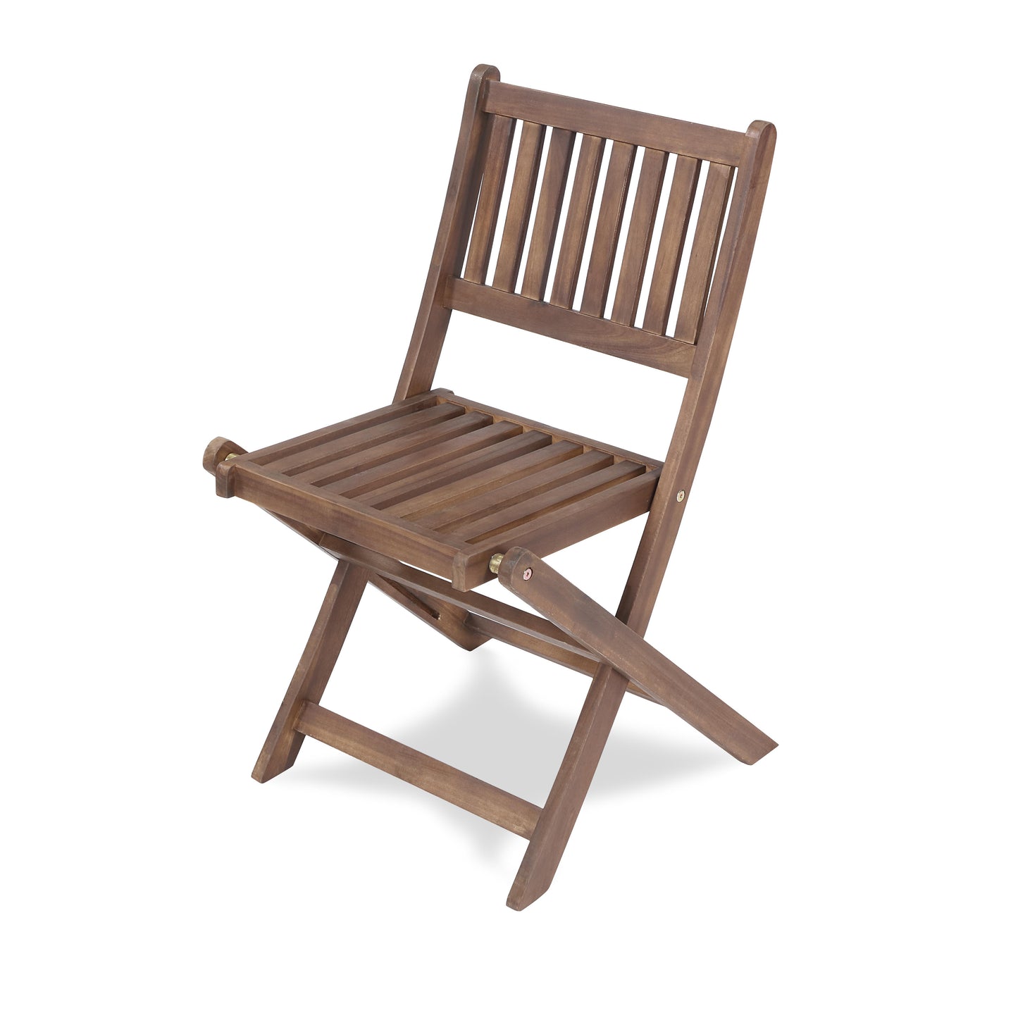 3 Piece Acacia Bistro Set, Folding Patio Furniture For Garden Backyard Balcony Porch With 1 Coffee Table And 2 Foldable Chairs - Natural Stained