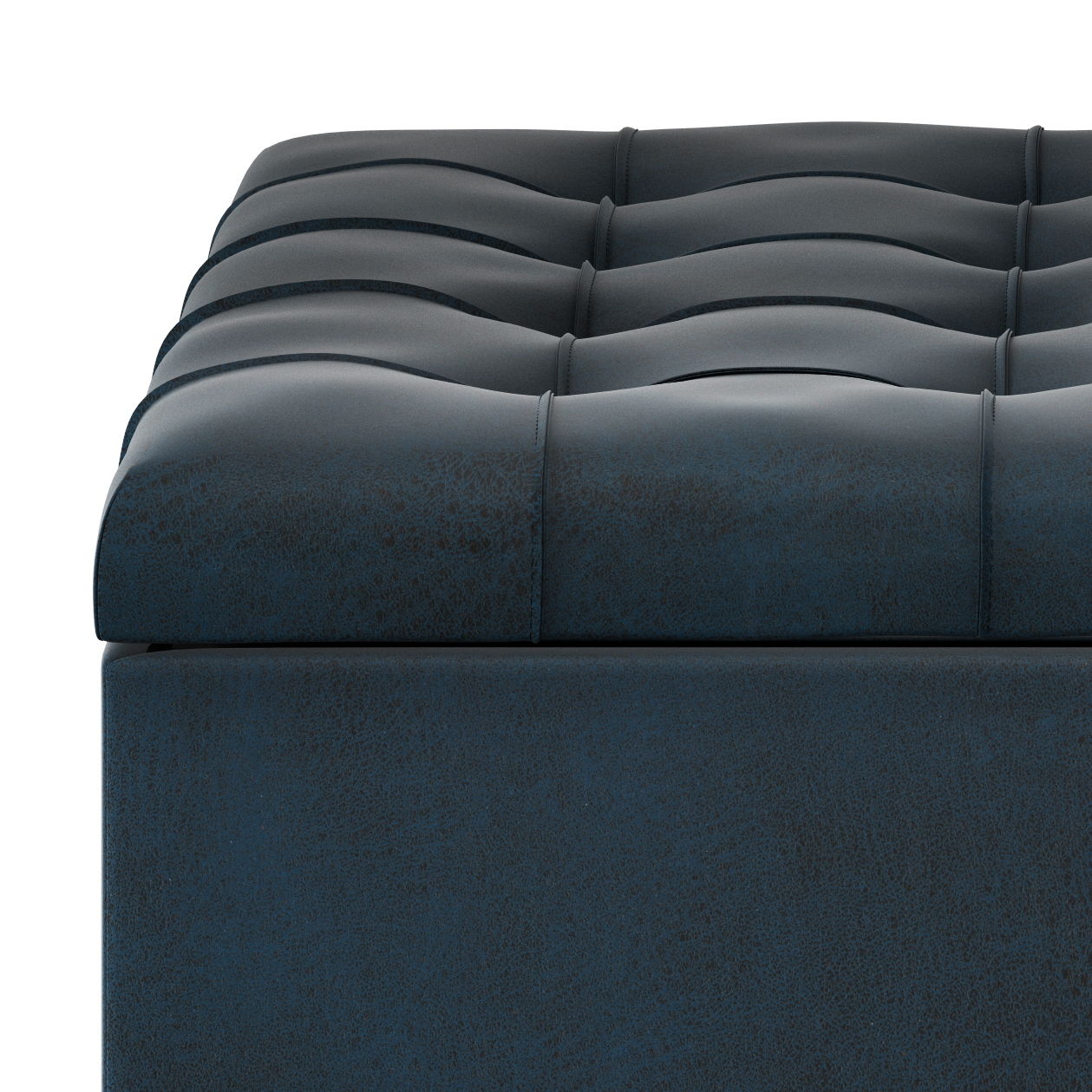Harrison - Coffee Table Storage Ottoman - Distressed Dark Blue