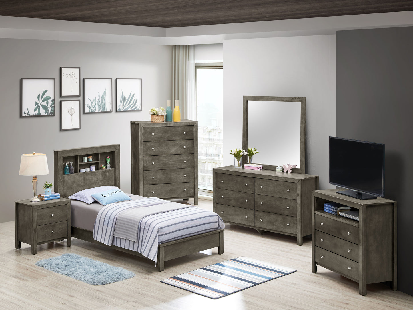 Twin Bed - Gray