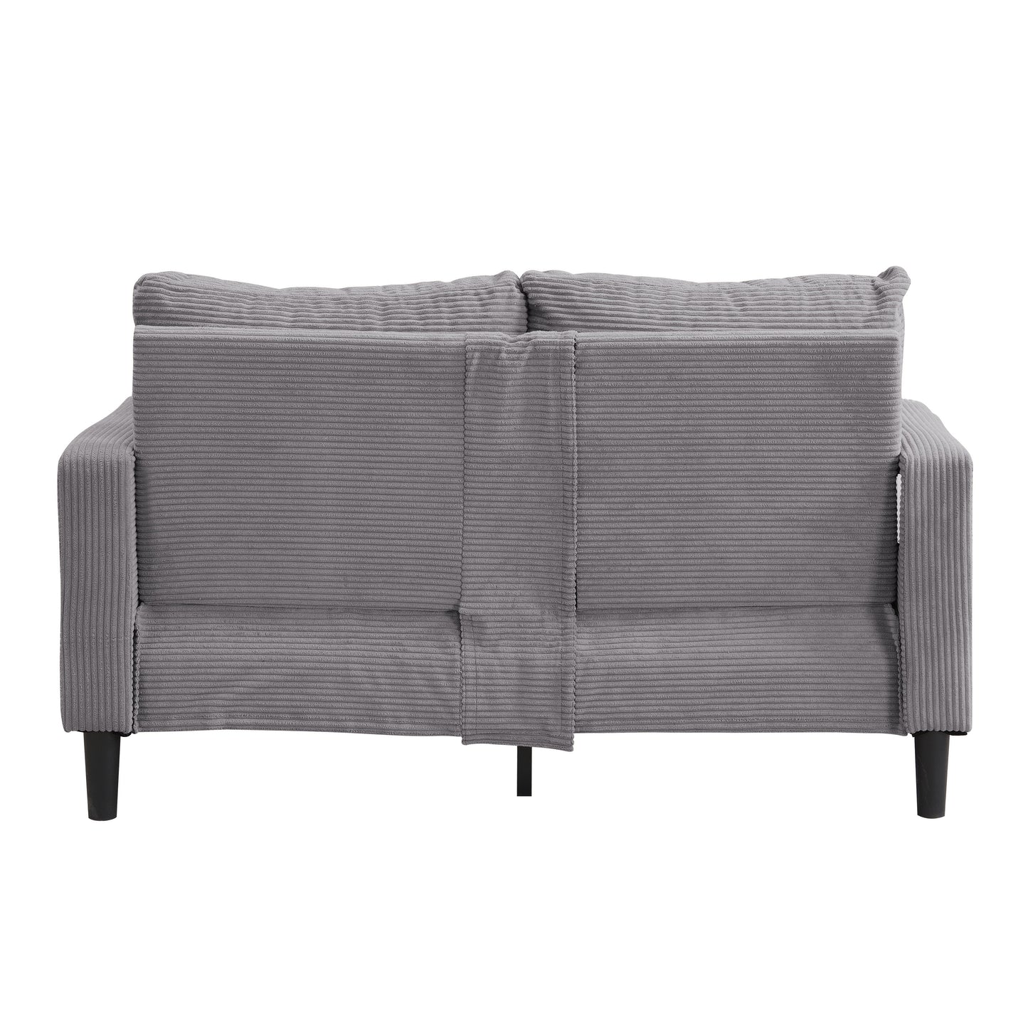 Modern Upholstered Resilience Loveseat Sofa With Wooden Frame, Comfy 2 Seat For Small Space - Light Gray