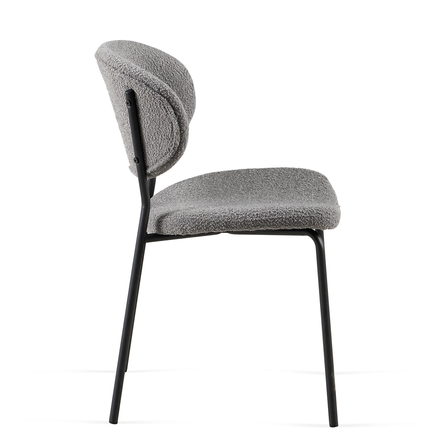 Boucle Dining Chairs, Dining Chairs With Metal Legs For Dining Room, Kitchen, Living Room (Set of 2) - Gray