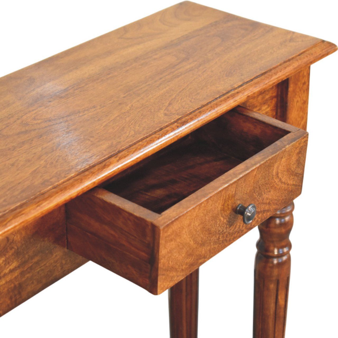 Turned Legs 1 Drawer Console - Brown