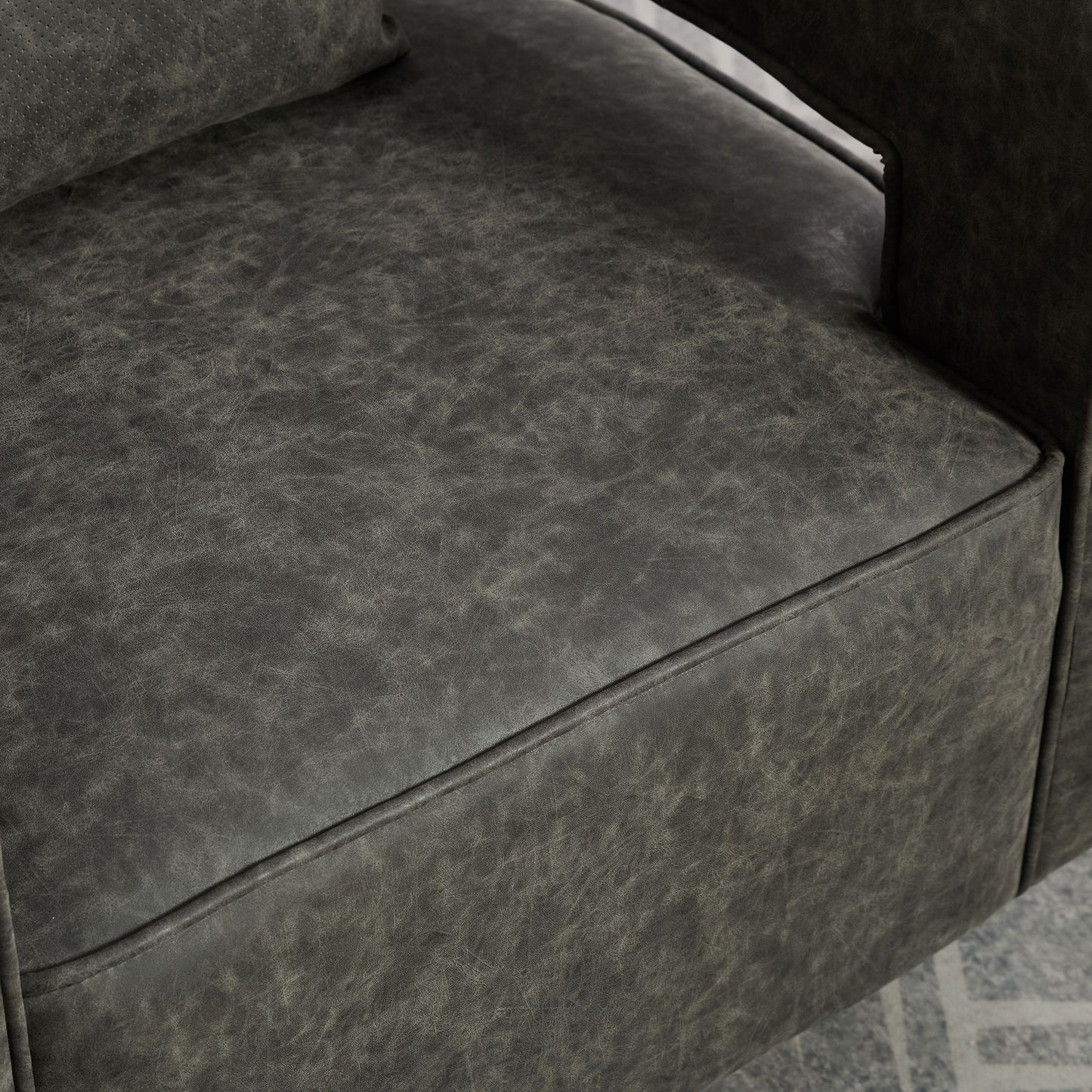 Swivel Accent Open Back Barrel Chair Modern Comfy Sofa Chair With Weathered Base For Living Room, Club Chair Leisure Arm Chair For Lounge - Gray