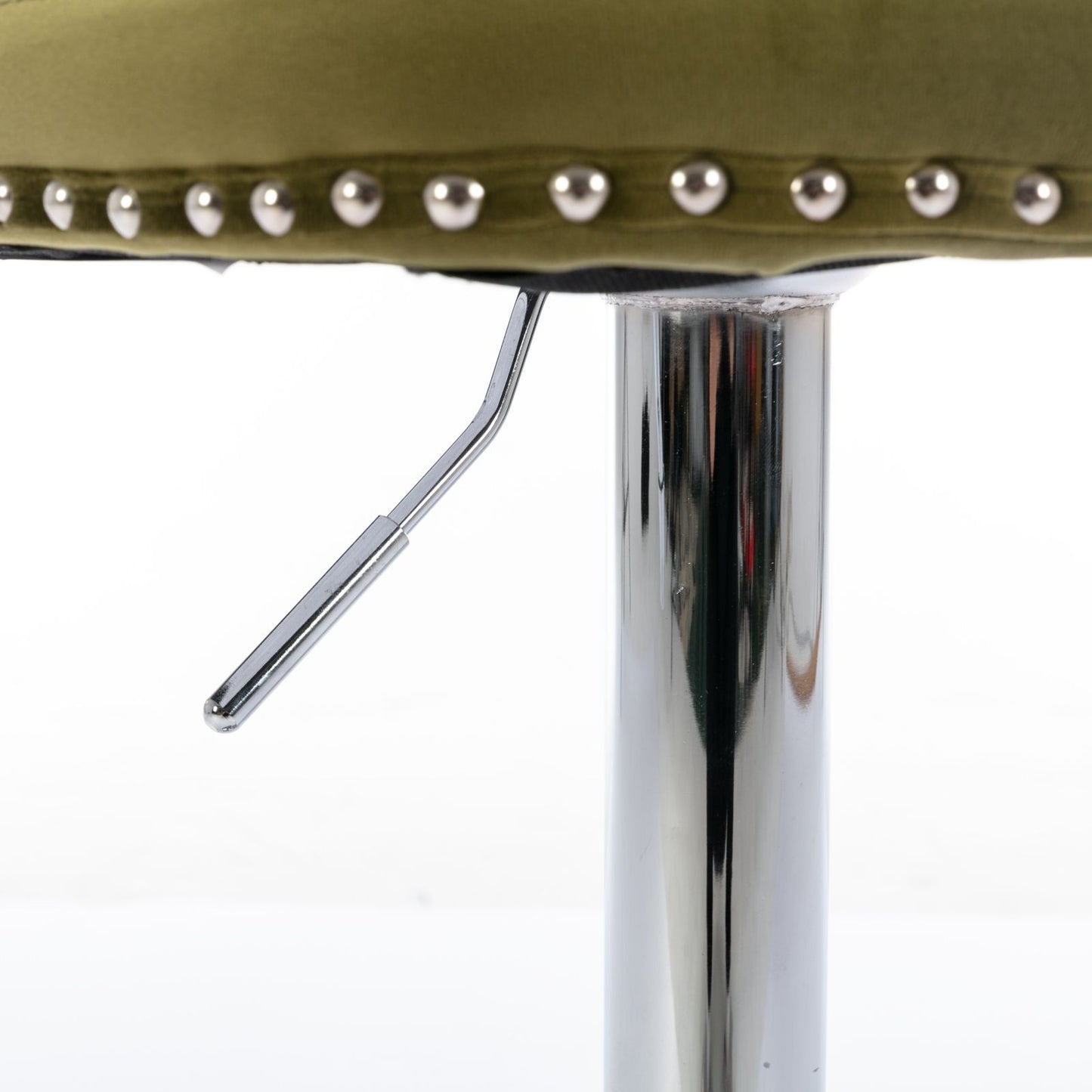Swivel Velvet Barstools Adjusatble Seat Height From 25-33", Modern Upholstered Chrome Base Bar Stools With Backs Comfortable Tufted For Home Pub And Kitchen Island (Set of 2), 1712Ol - Olive Green