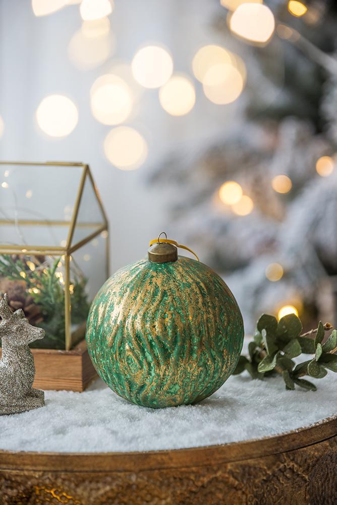 Christmas Ball Ornaments, Glass Decorative Hanging Ball Christmas Tree Ornaments For Holiday Party Decorations (Set of 4) - Green